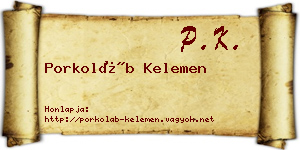 Porkoláb Kelemen névjegykártya